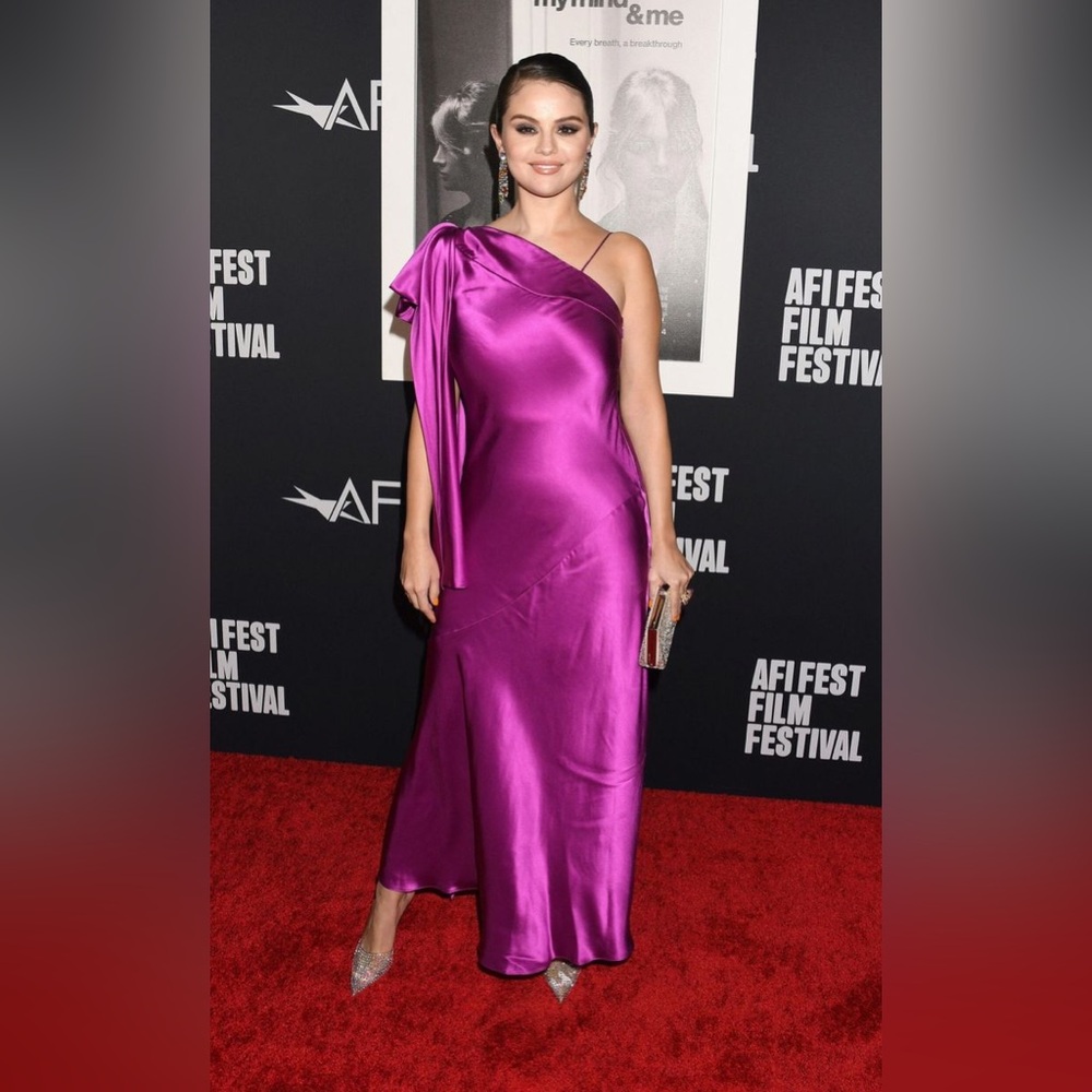 Rodarte One Shoulder Purple Silk Dress